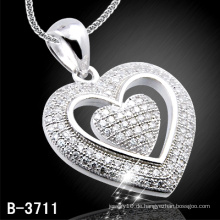 925 Silber Herzform Anhänger (B-3711)